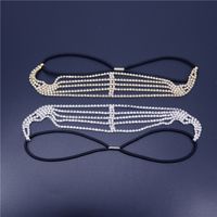 New Trend Simple Fashion Bridal Elastic Multi-layer Rhinestone Headband sku image 1