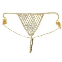 Body Chain Jewelry Rhinestone Panties Bra Chain Sexy Hollow Set sku image 1