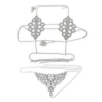Conjunto De Cadena Corporal Para Mujer, Tanga Y Sujetador Con Diamantes De Imitación, Nuevo, A La Moda sku image 5