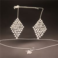 Neue Mode Strass Geometrische Diamant Bh Tanga Körper Kette Set sku image 4