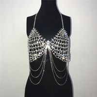 New Fashion Bikini Crystal Rhinestone Sexy Chest Chain Trendy Diamond Body Chain sku image 2