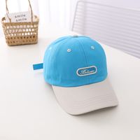 Embroidered Letters Small Standard Color-blocking Baseball Cap Children's Sunshade Hat sku image 1