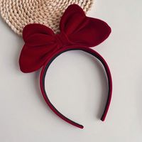 New Autumn And Winter Red Velvet Bow Headbands Retro Headbands Wholesale sku image 1