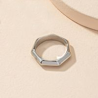 Simple Geometric Open Ring Set Female Niche Couple Ring Wholesale sku image 3