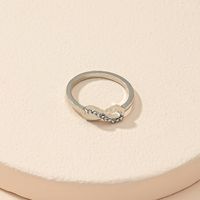 Simple Eye Ring Set Female Diamond Bow Couple Pair Ring Wholesale sku image 2