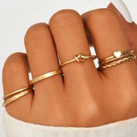 Fashion Multi-piece Heart Twisted Geometric Combination New Joint Ring main image 1