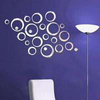 Mirror Wall Stickers Fashion Personality Three-dimensional Wall Stickers Three-dimensional Wall Decorations Circle Wall Stickers sku image 4