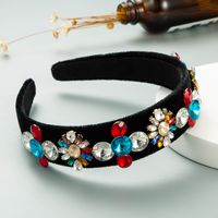 Fashion Flannel Jeweled Baroque Headband Wholesale main image 3