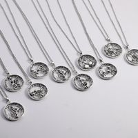 New Titanium Steel Retro 12 Constellation Necklace Clavicle Chain Wholesale main image 3