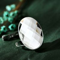 Fashion Oval Glass Crystal Alloy Brooch Pin Silk Scarf Buckle main image 5