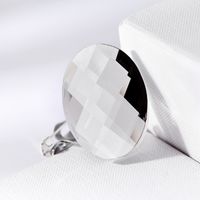 Fashion Oval Glass Crystal Alloy Brooch Pin Silk Scarf Buckle main image 6