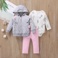 Wholesale Autumn Casual Long-sleeved Hooded Jacket Trousers Romper 3-piece Set main image 6