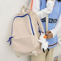 New Schoolbag Simple Large-capacity Multi-layer Solid Color Small Pendent Backpack main image 5