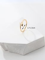 Simple Fashion Plated 18k Gold Snake-shaped Zircon Copper Ring main image 3