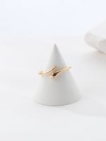 Simple Fashion Plated 18k Gold Snake-shaped Zircon Copper Ring main image 4