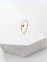 Simple Fashion Plated 18k Gold Snake-shaped Zircon Copper Ring main image 5
