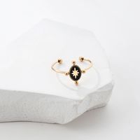 Fashion Simple Plated 18k Gold Sun Pattern Drop Oil Copper Ring main image 1