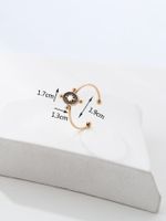 Fashion Simple Plated 18k Gold Sun Pattern Drop Oil Copper Ring main image 3