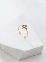 Fashion Simple Plated 18k Gold Sun Pattern Drop Oil Copper Ring main image 4