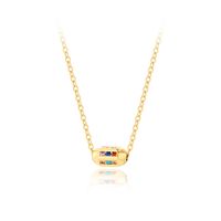 New Copper-plated 18k Gold Diamond-encrusted Natural Stone Necklace main image 5