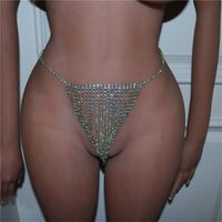 Cadena De Cuerpo Nuevo Europeo Y Americano, Bragas De Diamantes De Imitación, Cadena De Cuerpo De Tanga Con Borla main image 3