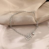Creative Hollow Heart Pendant Necklace Female Trendy Ot Buckle Collarbone Chain main image 5