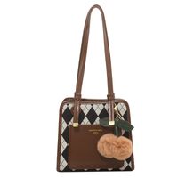 Women's 2022 New Trendy Autumn And Winter Large-capacity Plaid Tote Bag sku image 3