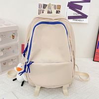 New Schoolbag Simple Large-capacity Multi-layer Solid Color Small Pendent Backpack sku image 4