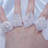 Luxury Rhinestone Female Full Diamond Crystal Jewelry Exquisite Ring sku image 2