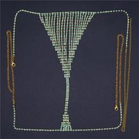 European And American New Body Chain Rhinestone Panties Tassel Thong Body Chain sku image 1