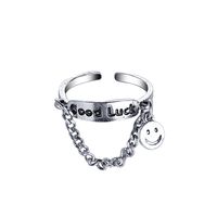 Fashion Chain Two-finger Conjoined Ring Creative Cross Key Lock Open Ring sku image 1