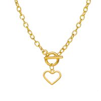 Creative Hollow Heart Pendant Necklace Female Trendy Ot Buckle Collarbone Chain sku image 1