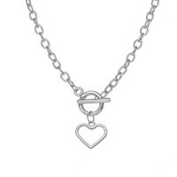 Creative Hollow Heart Pendant Necklace Female Trendy Ot Buckle Collarbone Chain sku image 2