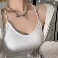 Collar Con Colgante De Corazón Hueco Creativo, Cadena De Clavícula De Moda Para Mujer sku image 3