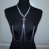 European And American Rhinestone Chain Fashion Heart-shaped Crystal Bra Body Chain main image 1