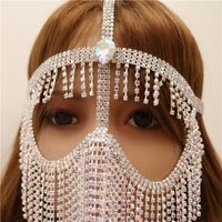 Halloween Ornaments Full Of Diamonds Tassel Face Mask main image 3