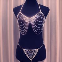 New Fashion Multi-layer Fringed Rhinestone Underwear Body Chain Wholesale main image 4