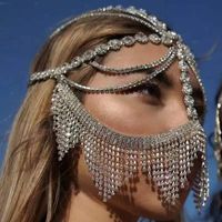 Exotic Masks Retro Rhinestones Tassel Pendant Headchain Jewelry main image 3