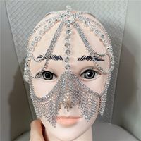 Exotic Masks Retro Rhinestones Tassel Pendant Headchain Jewelry main image 5
