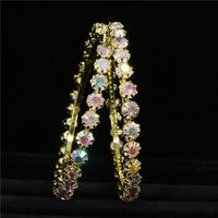 Fashion Big Circle Inlaid Color Rhinestone Hoop Earrings Wholesale main image 6