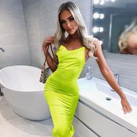 A-line Skirt Sexy Fashion Commute Backless Solid Color Midi Dress main image 4
