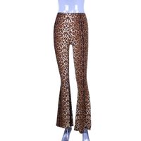 2022 Spring And Summer Women's Clothing Leopard Print High Waist Bottoming Flared Pants main image 6