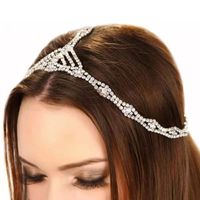 Fashion Bridal Wedding Rhinestone Hair Chain Multi-layer Headband Wholesale main image 3