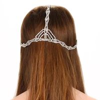 Fashion Bridal Wedding Rhinestone Hair Chain Multi-layer Headband Wholesale main image 4