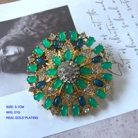 Vintage Flowers Shaped Gemstone Folding Retro Pearl Earrings Brooch Wholesale main image 4
