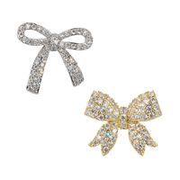 Bow Anti-glare Buckle Small Brooch Zircon Collar Copper Pin main image 2