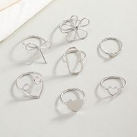 Simple Exaggerated Alloy Adjustable Geometric 7-piece Ring Set main image 3