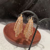 Fashion Oval Zircon Multi-layer Three-dimensional Copper Hoop Earrings Wholesale main image 4