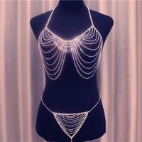 New Fashion Multi-layer Fringed Rhinestone Underwear Body Chain Wholesale sku image 5