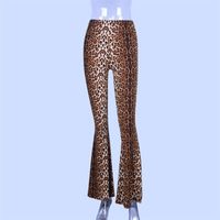 2022 Primavera Y Verano Ropa De Mujer Pantalones Acampanados De Cintura Alta Con Estampado De Leopardo sku image 13